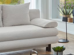 Schlafsofa Silvretta Cord | Weiß