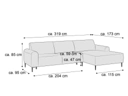 Ecksofa Memphis III | Grau