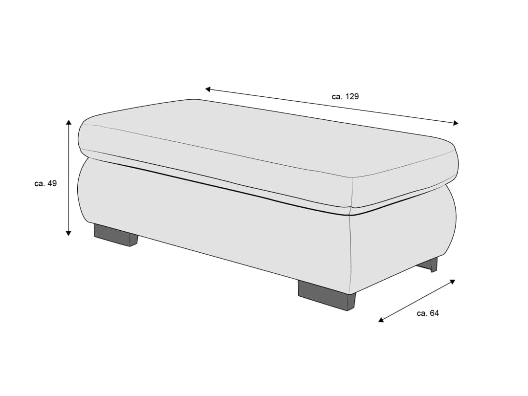 Polsterhocker Montello II | Grau