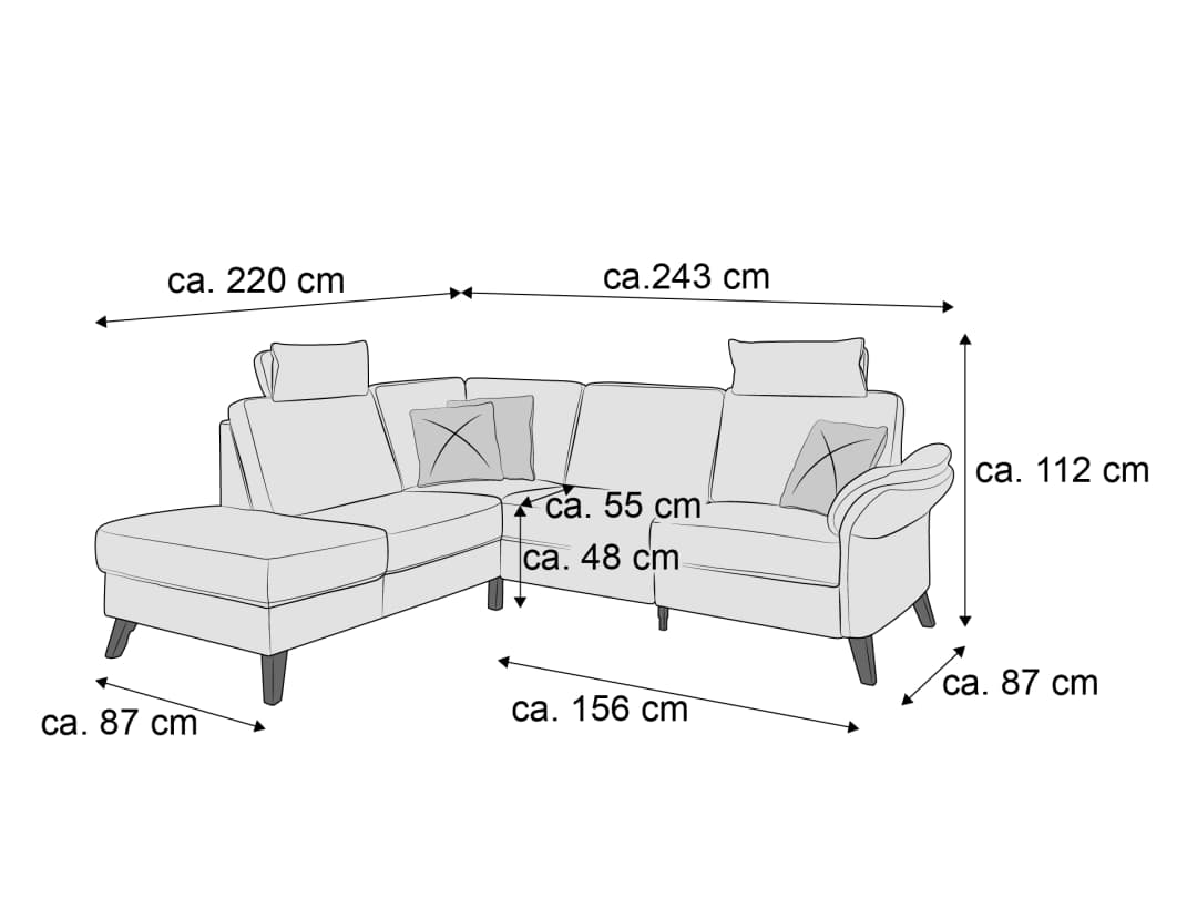 Ecksofa Sören | Grau
