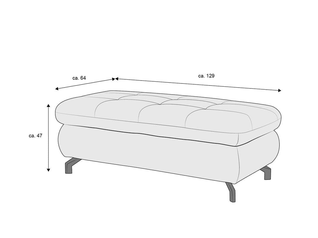Polsterhocker Marella II | Grau