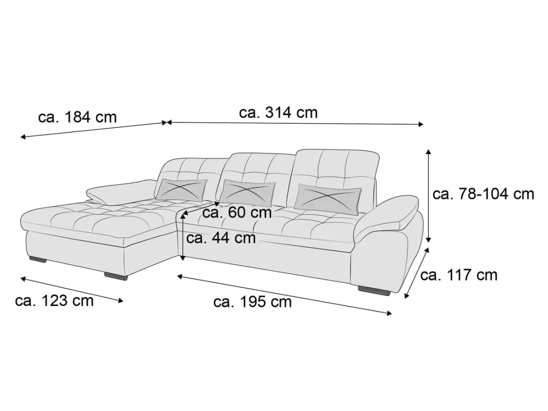 Ecksofa Bekki | Braun