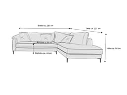 Ecksofa Cortino | Grau