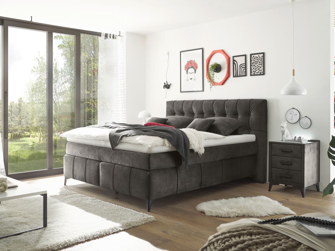 Boxspringbett Büren | Grau