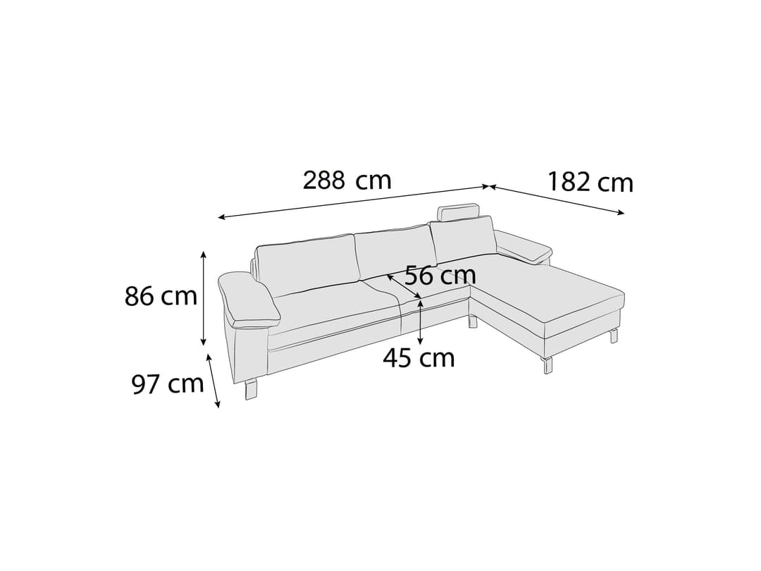 Ecksofa Cabianca V | Rosa