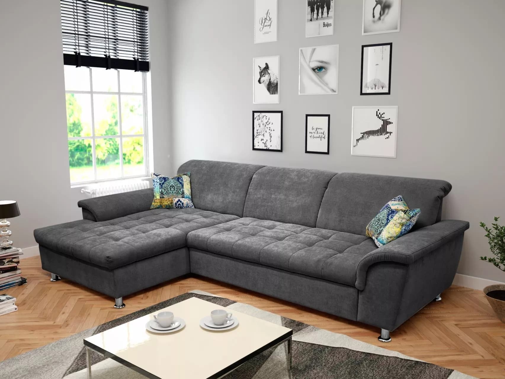 Ecksofa Drenchia | Grau
