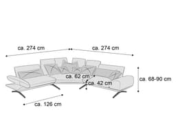 Ecksofa Elements VII | Grau