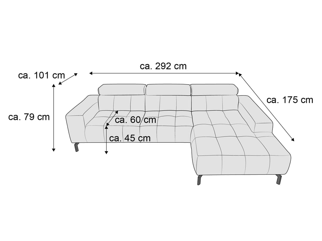 Ecksofa Dominic II | Grau