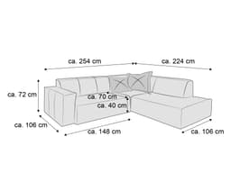 Ecksofa Croviana | Braun