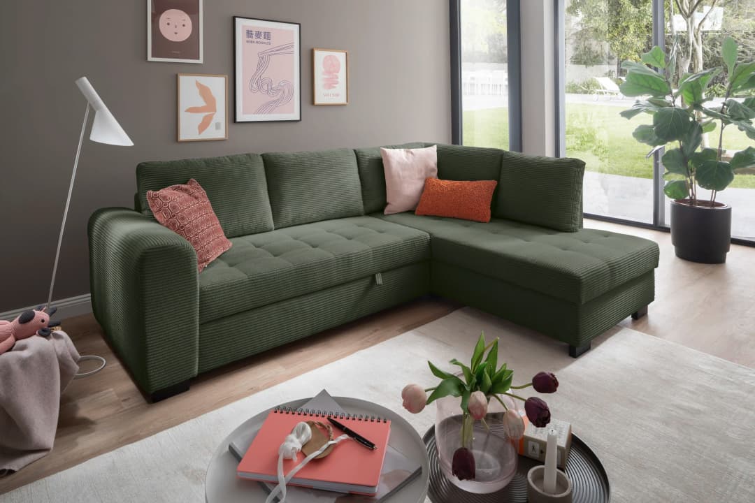 Ecksofa Hailey | Grün