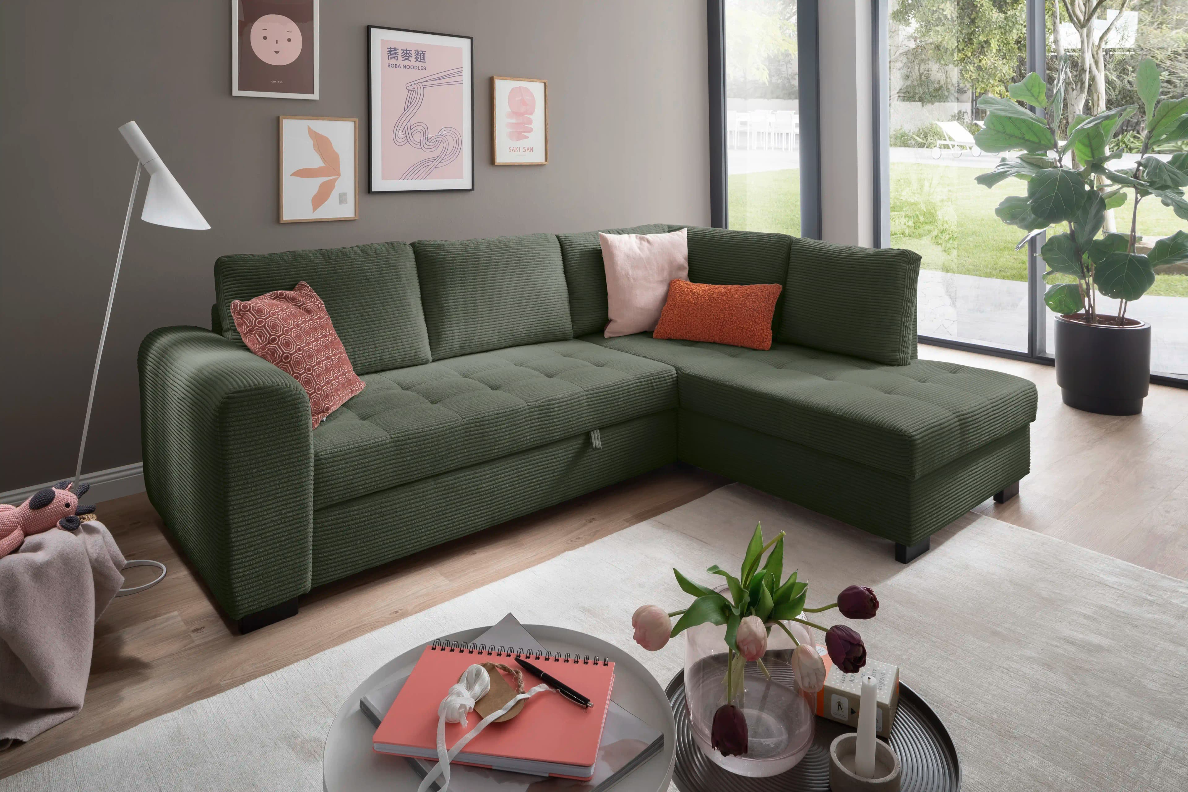 Ecksofa Hailey | Grün