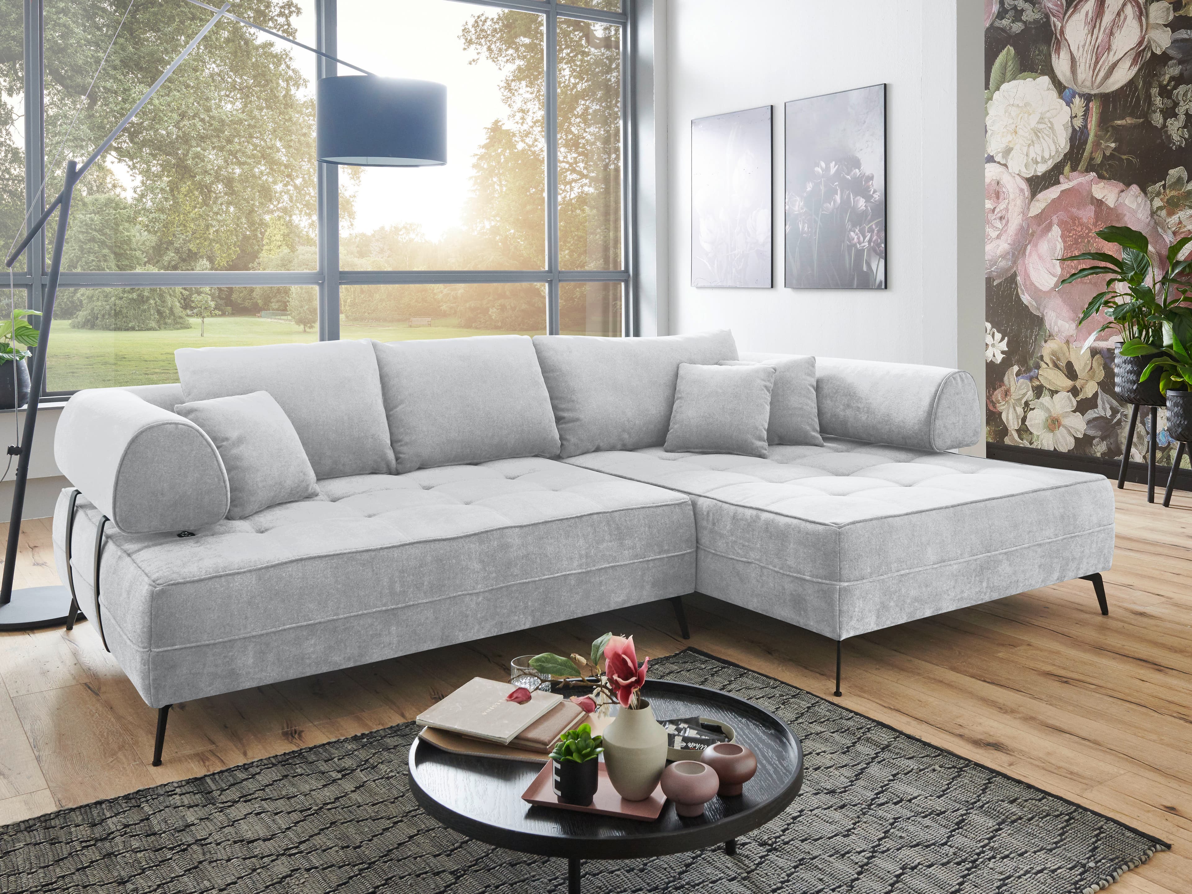 Ecksofa India | Grau