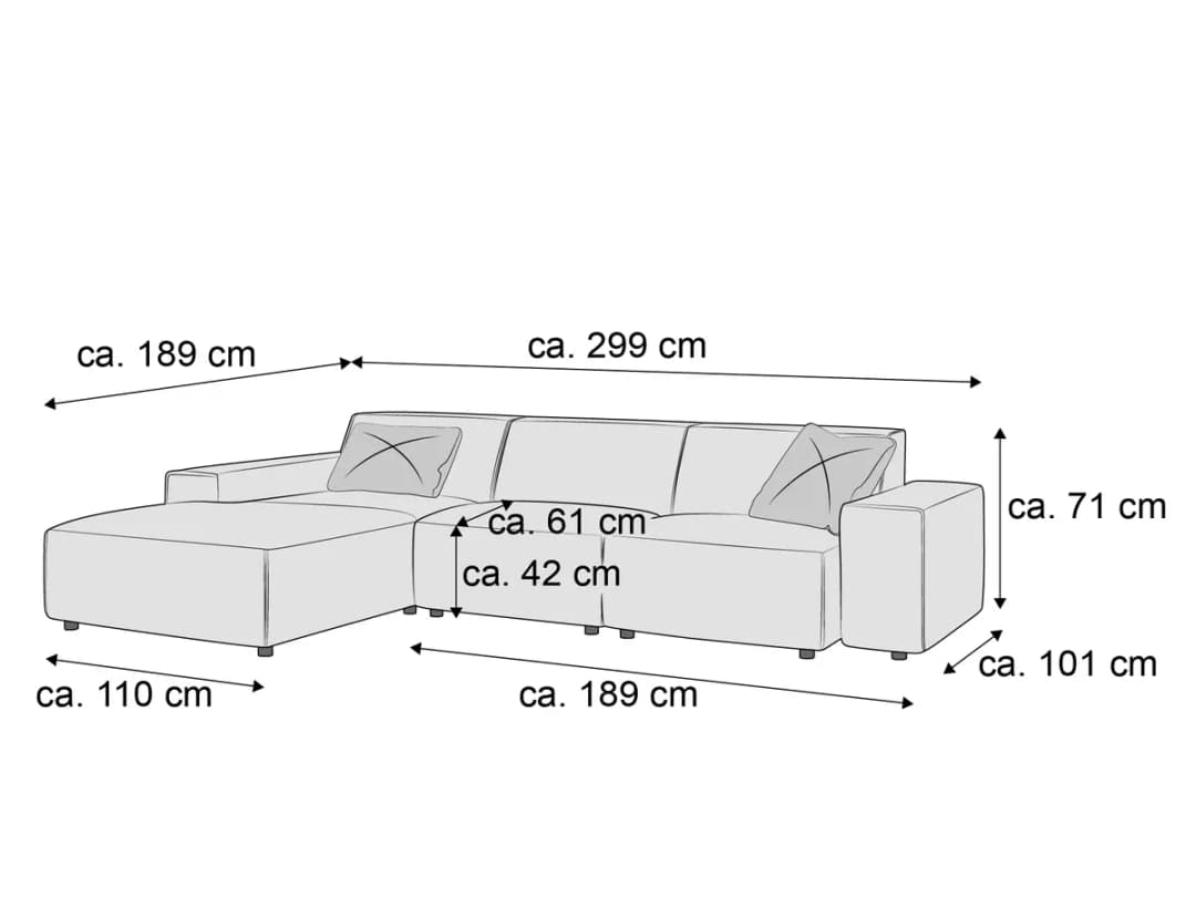 Ecksofa Clifton | Grau