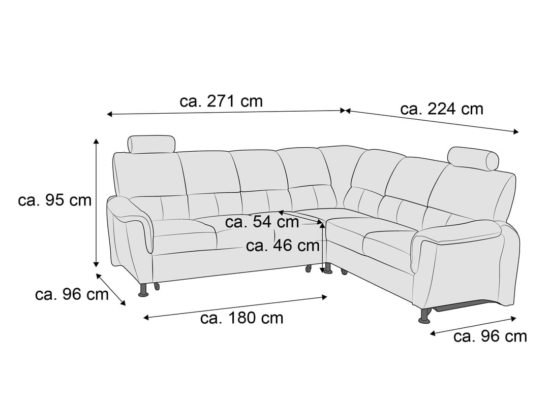 Ecksofa Bulma | Grau