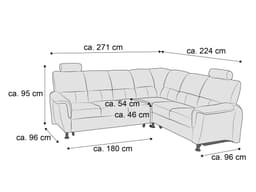 Ecksofa Bulma | Grau