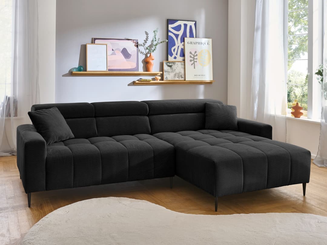 Ecksofa Isla | Schwarz