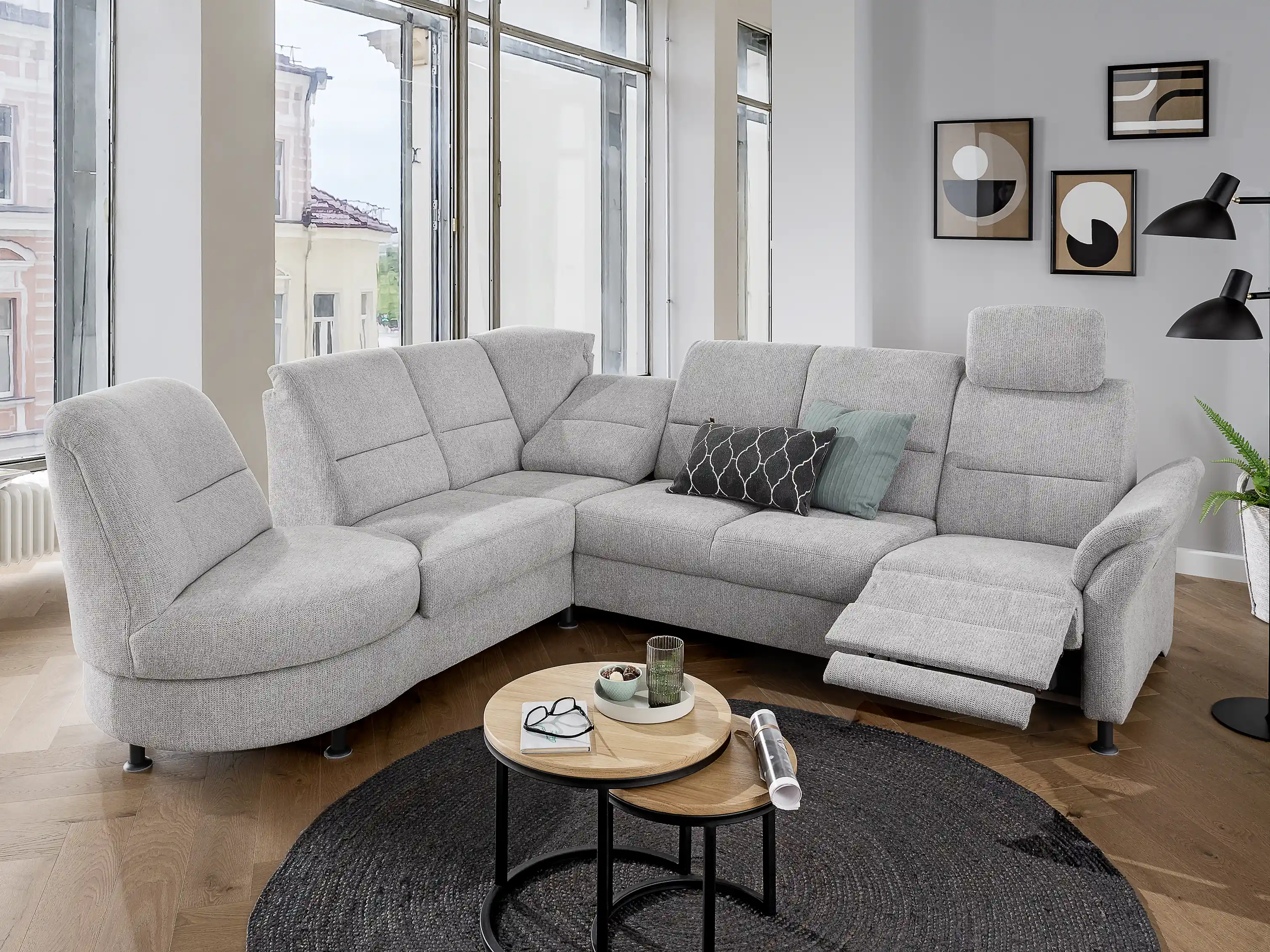Ecksofa Borken | Grau