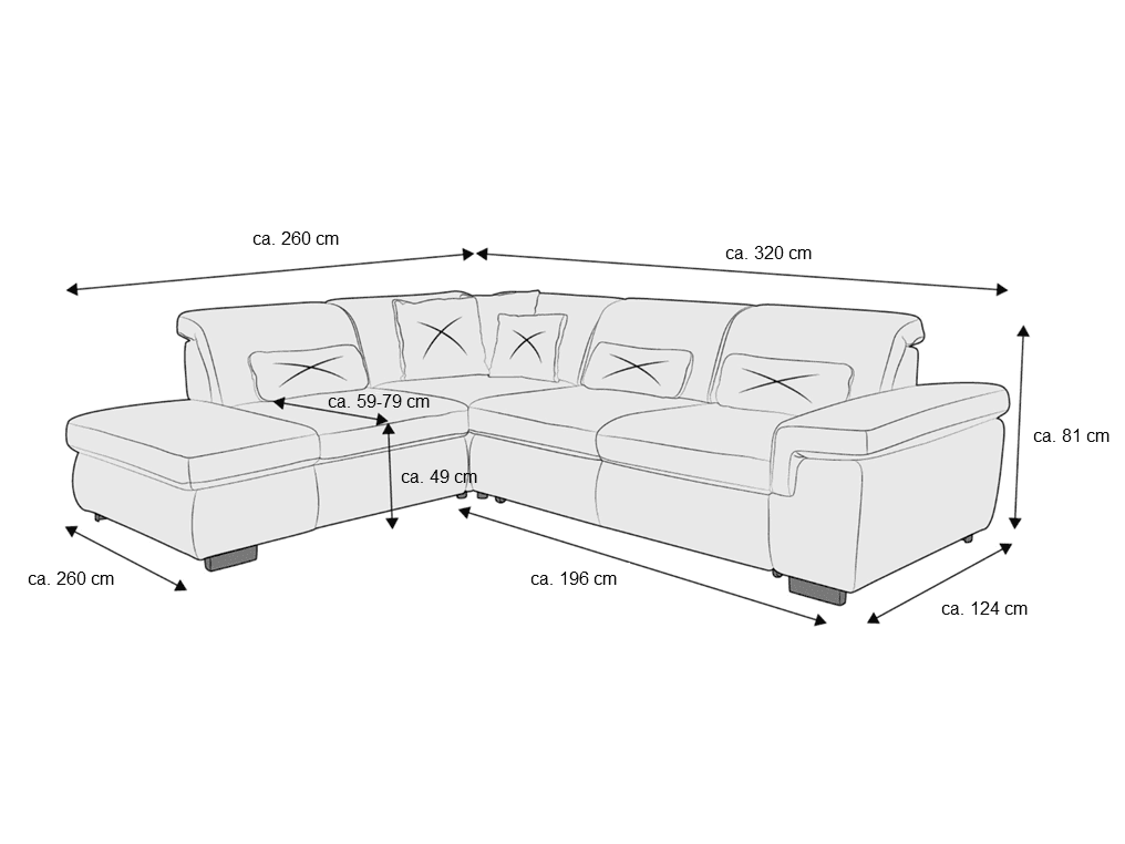 Ecksofa Montello | Grau