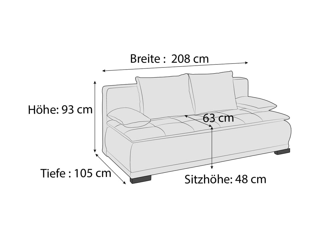 Schlafsofa Bavenzo | Grau