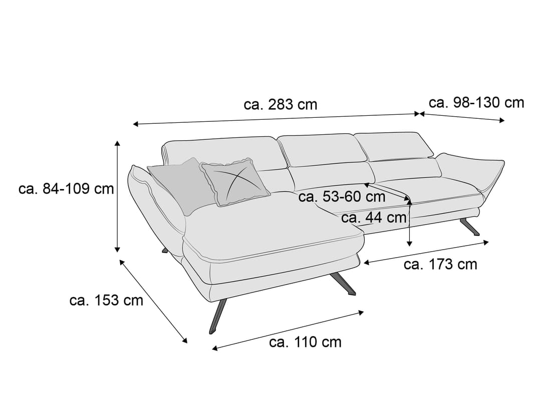 Ecksofa Huscania II | Grau