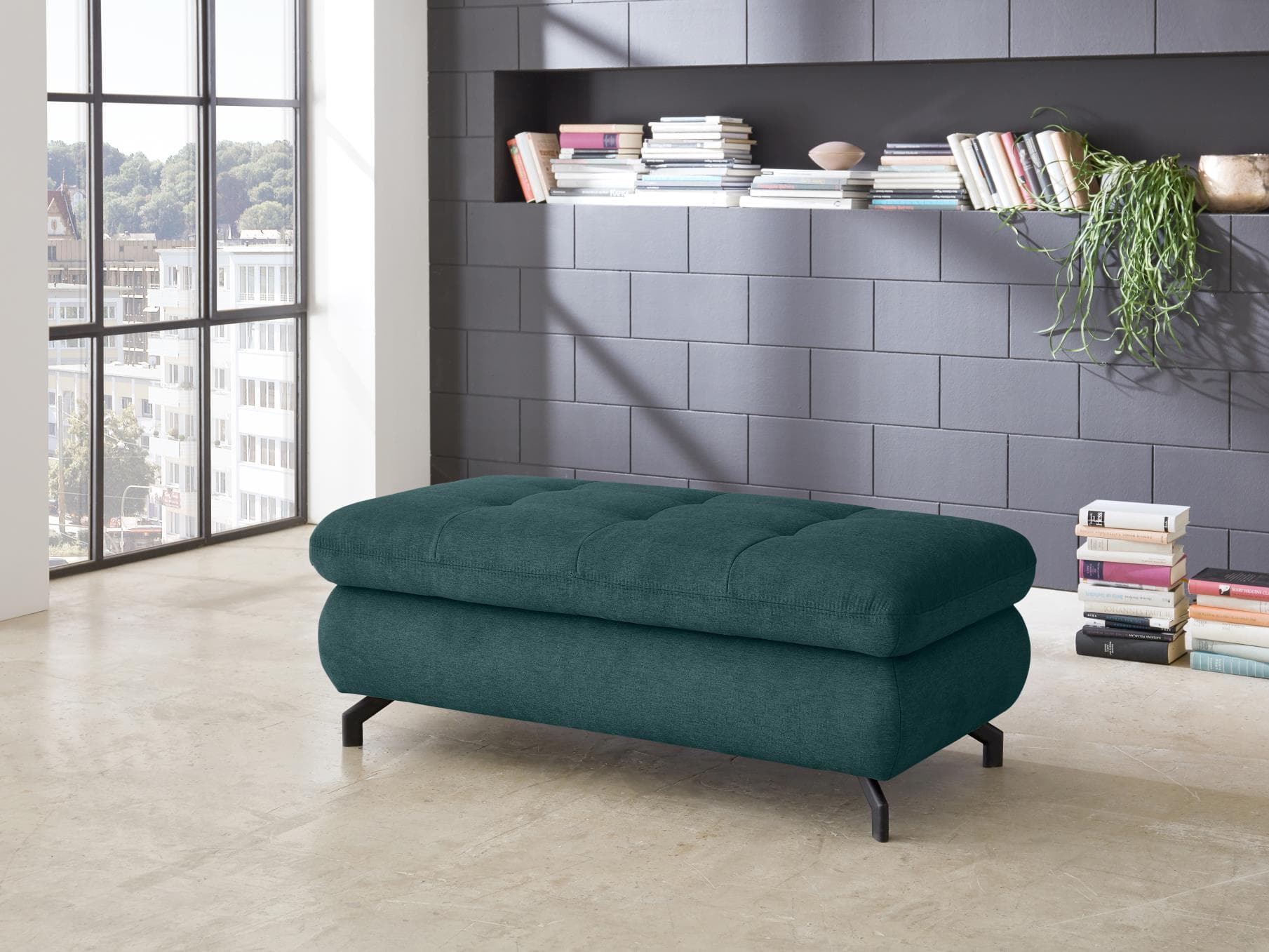 Polsterhocker Marella II | Türkis