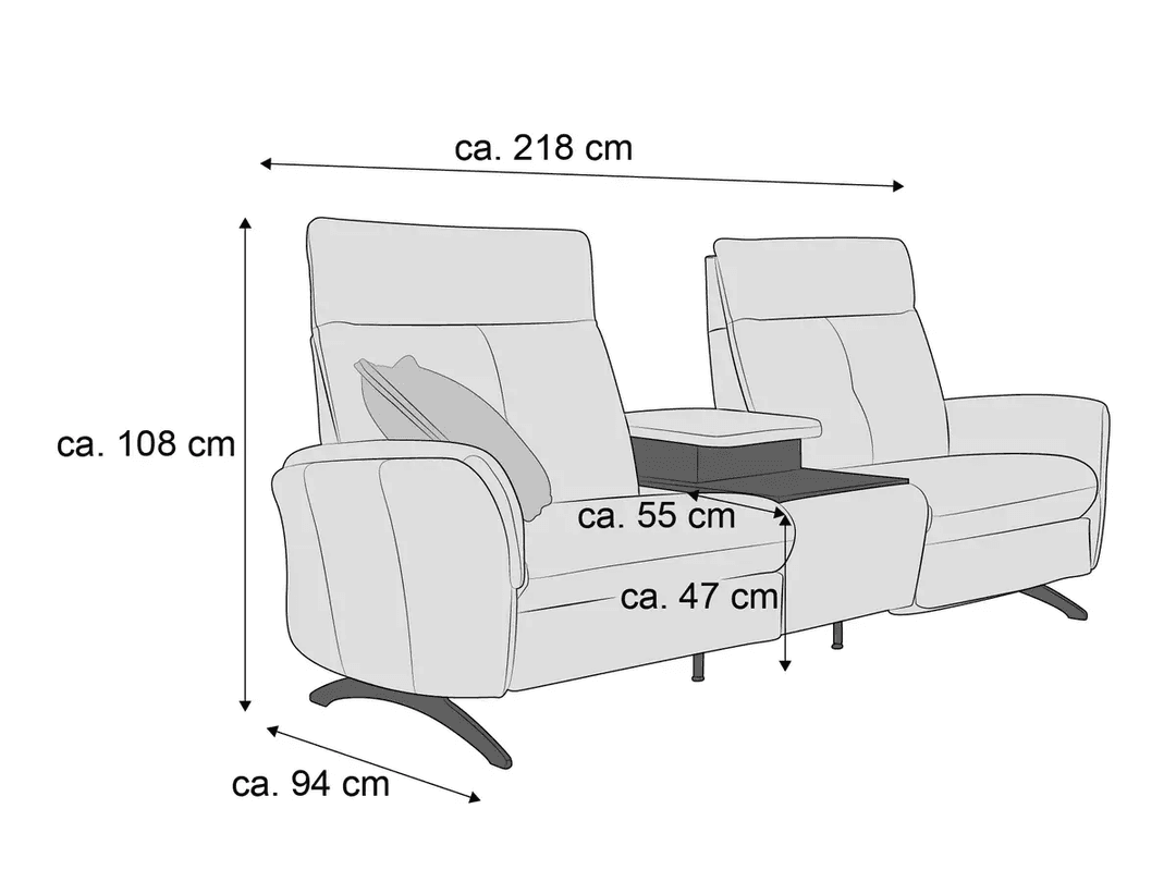 Trapezsofa Caracas II | Braun
