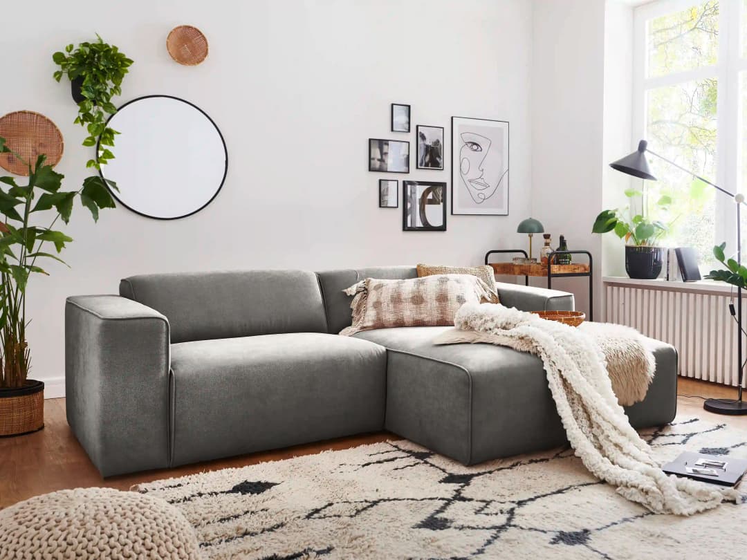 Ecksofa Kaja | Grau
