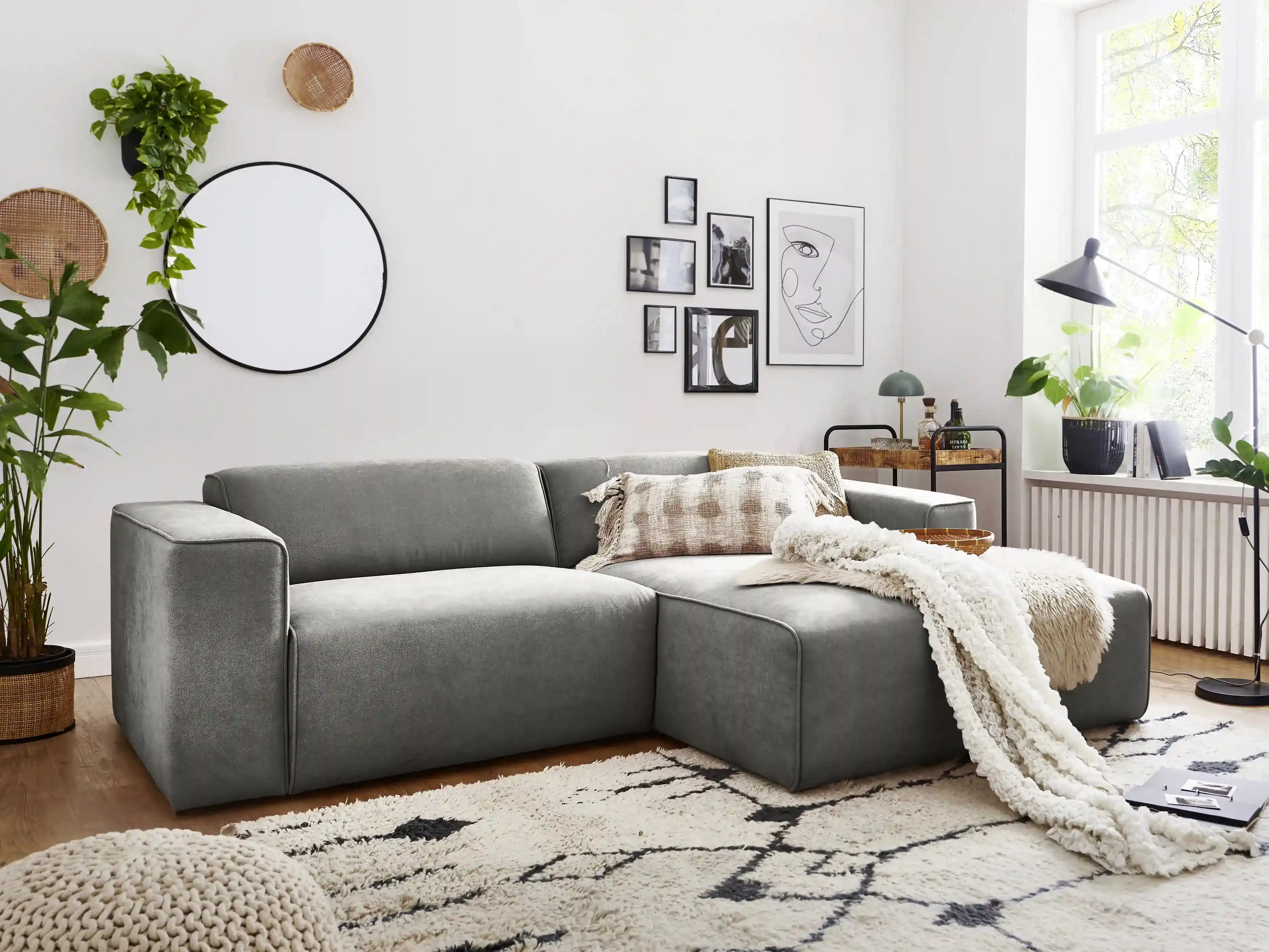 Ecksofa Kaja | Grau