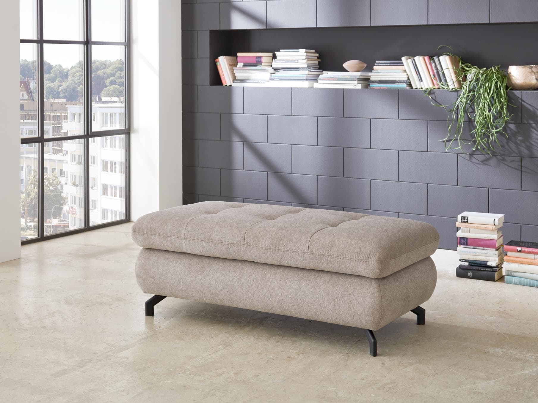 Polsterhocker Marella II | Grau