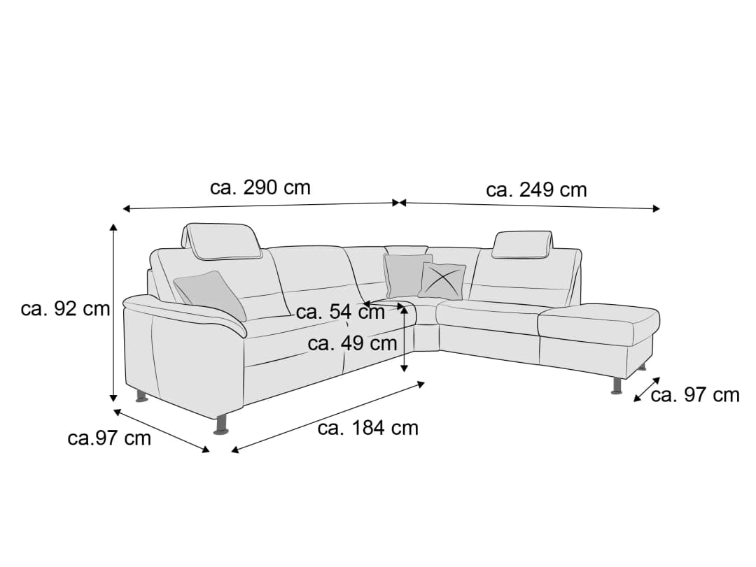Ecksofa Provesano II | Grau