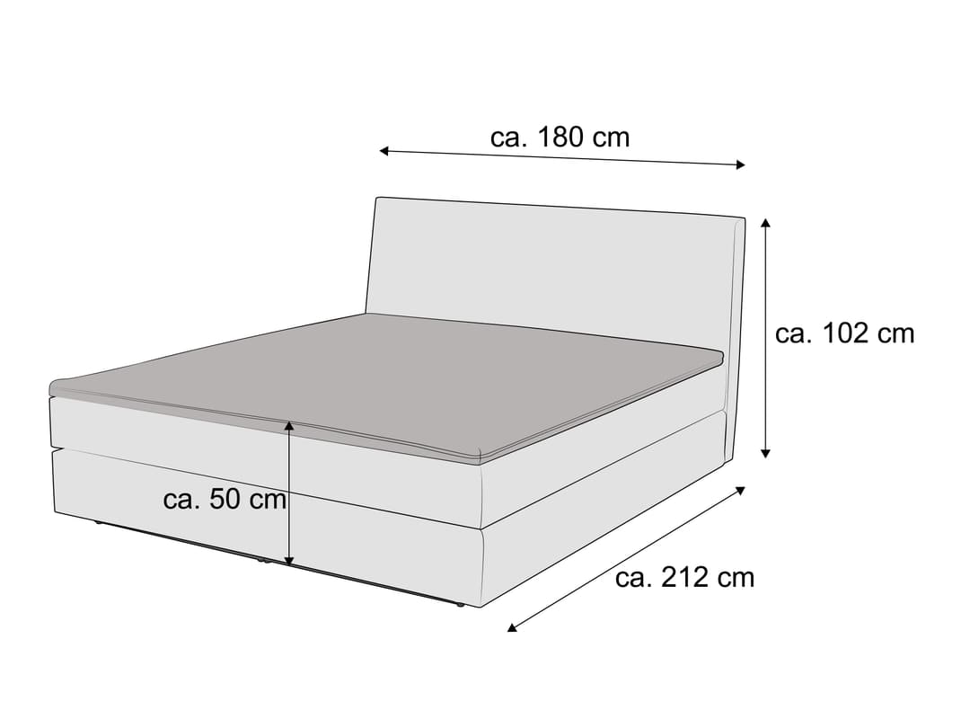 Boxspringbett Kuffiano | Grau