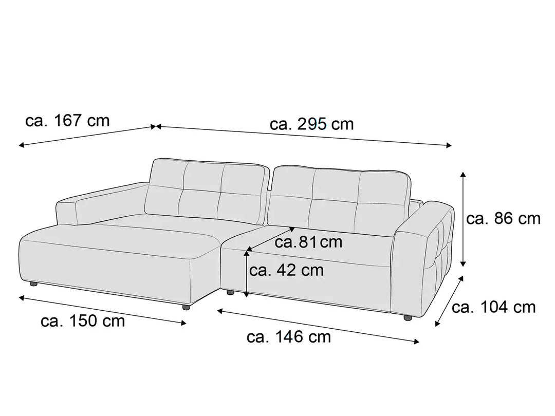 Ecksofa Cally III | Grau