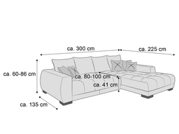 Ecksofa Ilean II | Grau