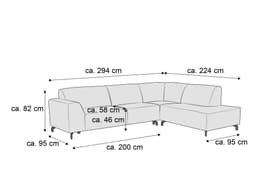 Ecksofa Meryem II | Grau