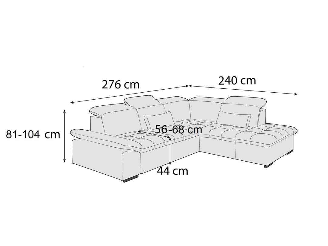 Ecksofa Borgiallo | Grau