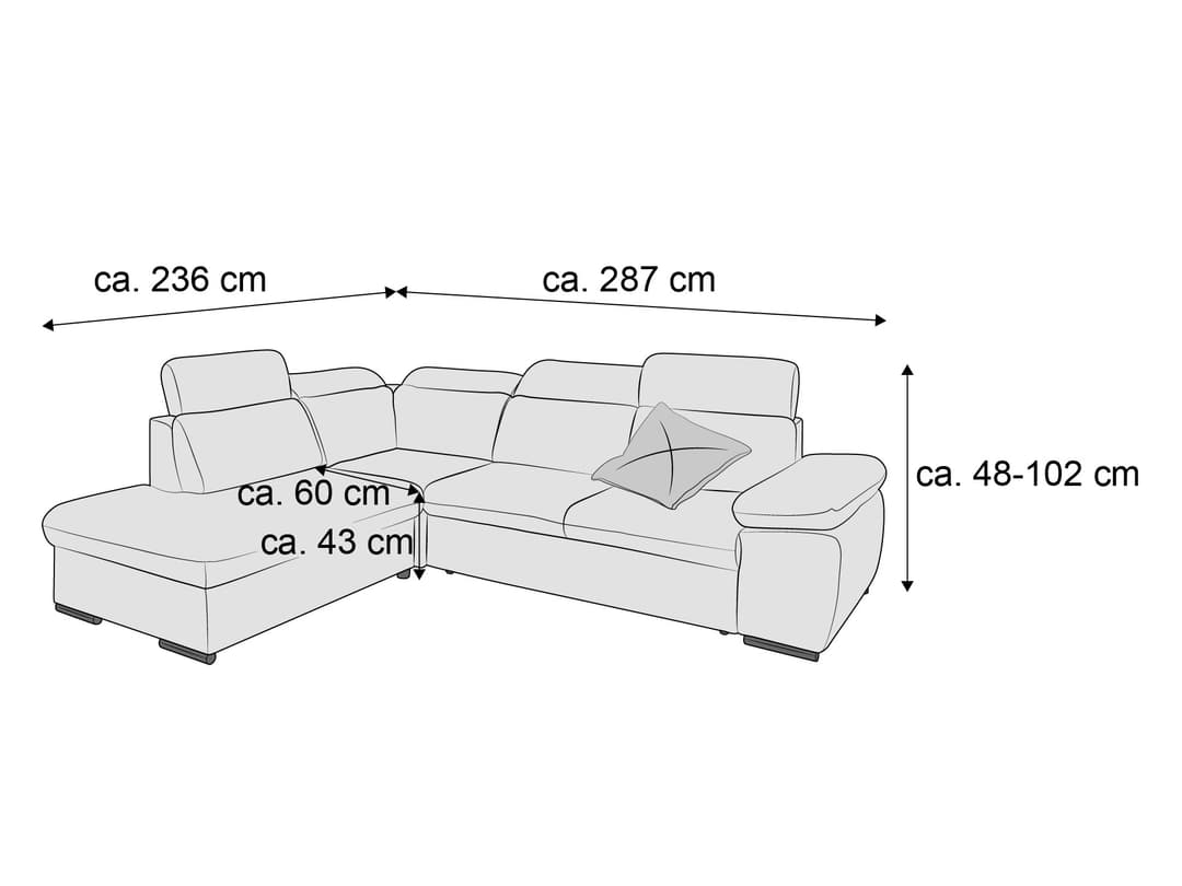 Ecksofa Boris | Braun