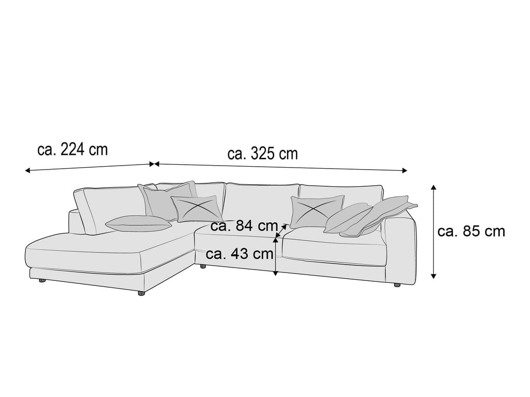 Ecksofa Cairano V | Grau