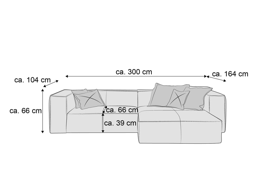 W.Schillig Ecksofa 18050 around-the-block II | Grau