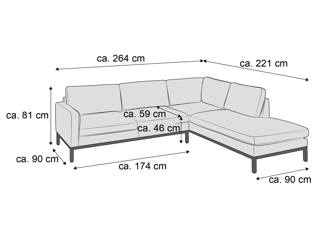 Ecksofa Christen III | Grau