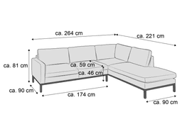 Ecksofa Christen III | Grau