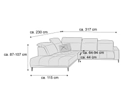 Ecksofa Irun | Grau