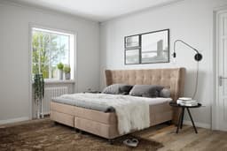 Boxspringbett Salcedo | Beige