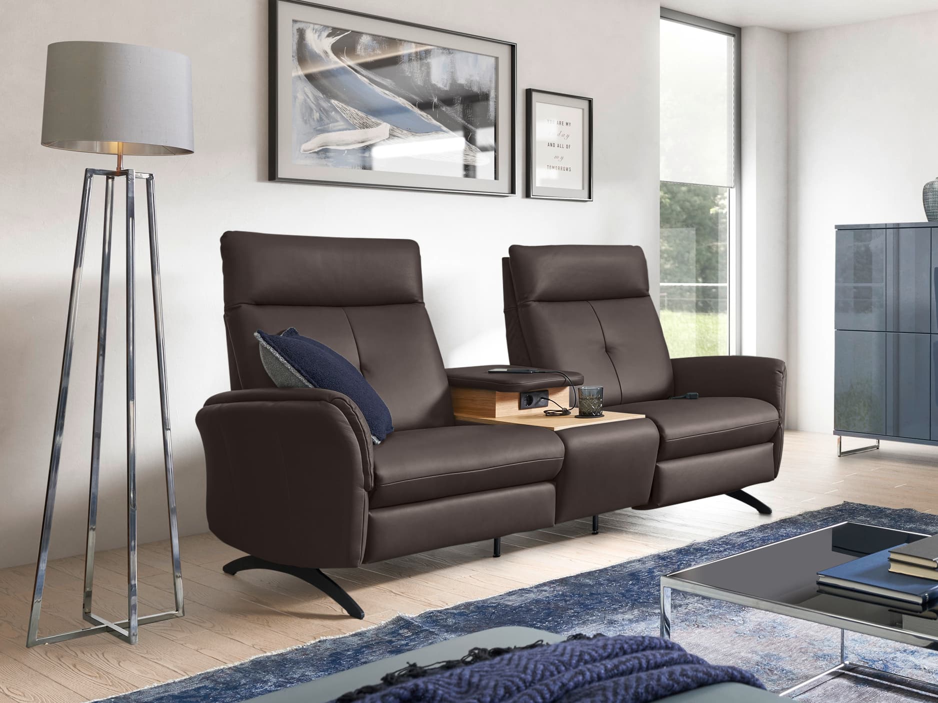 Trapezsofa Caracas II | Braun