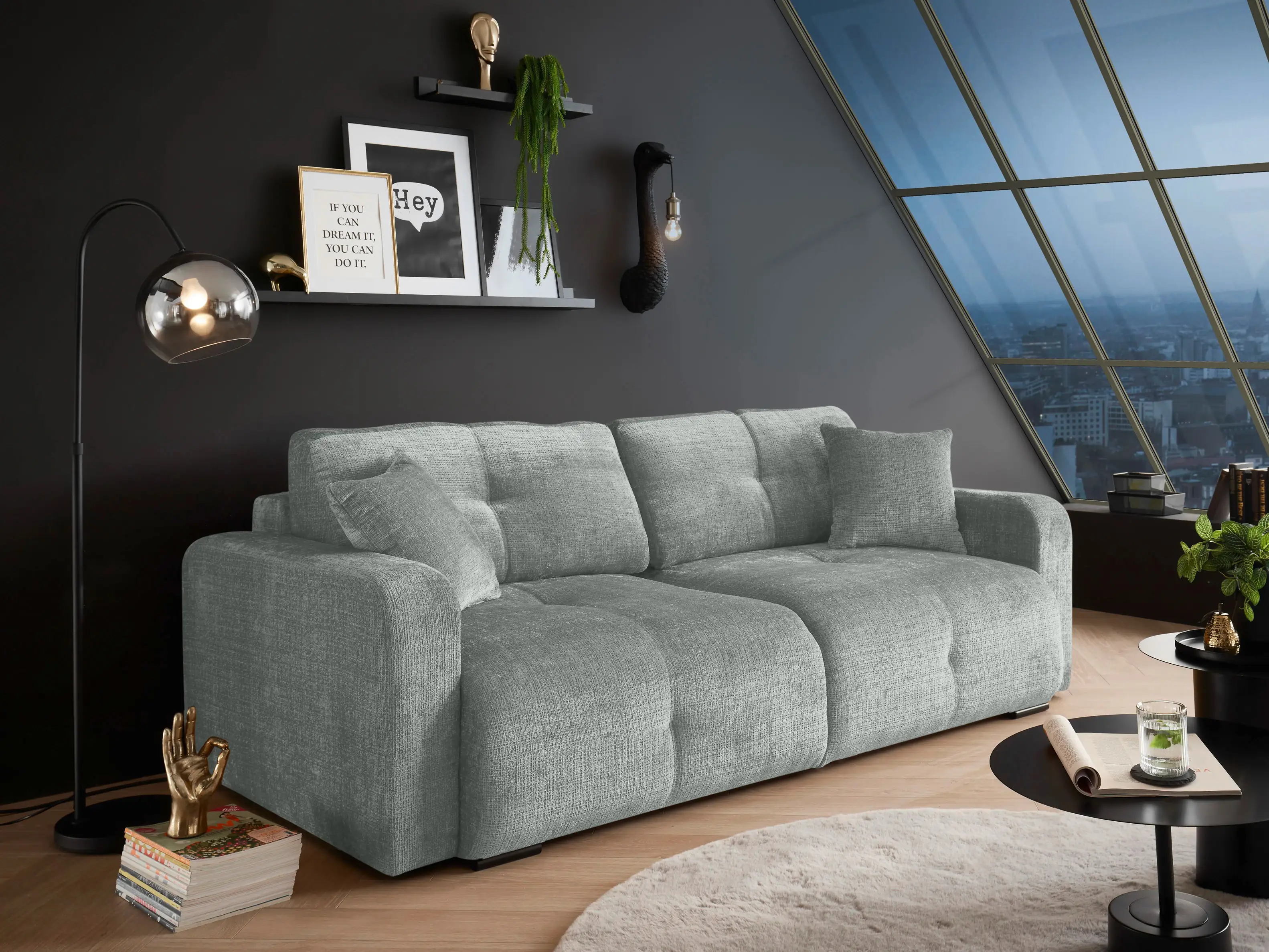 Schlafsofa Bully | Grau