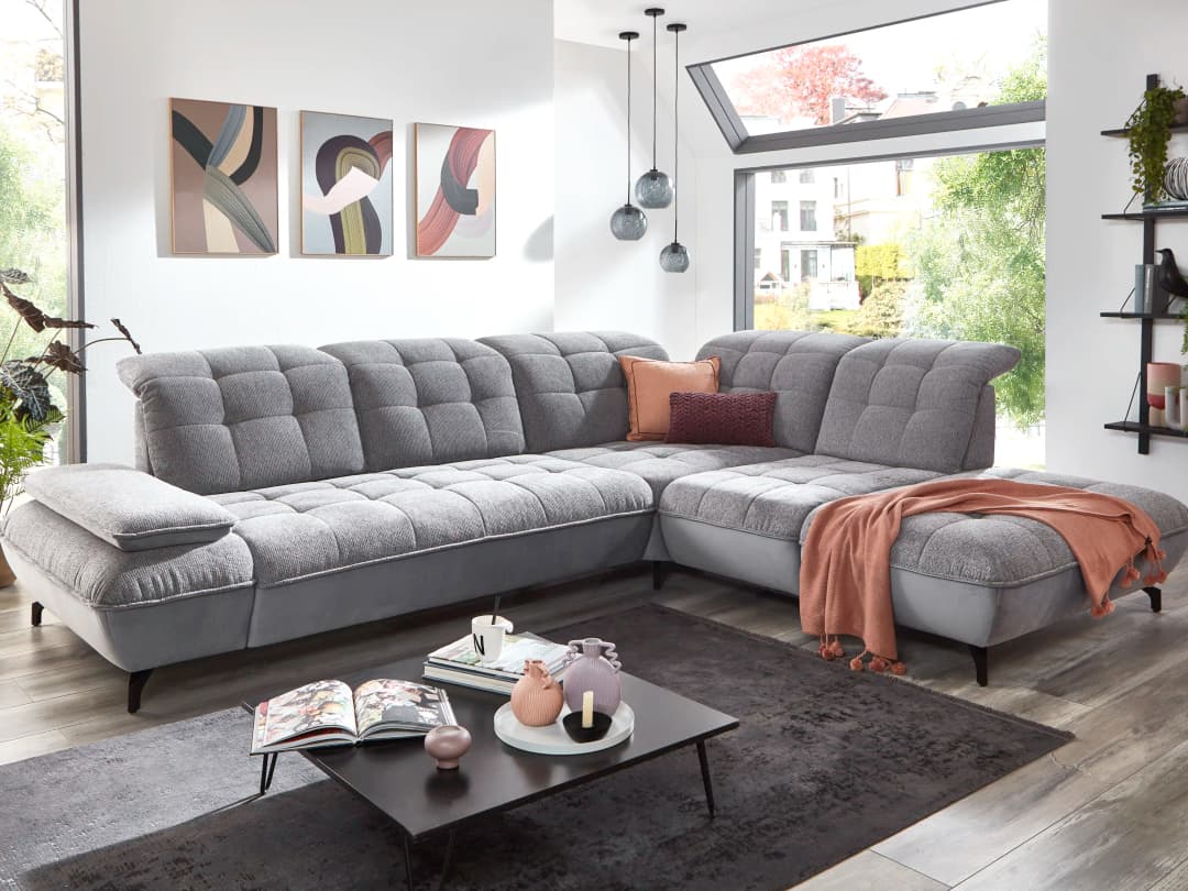 Ecksofa Piero Bett | Grün