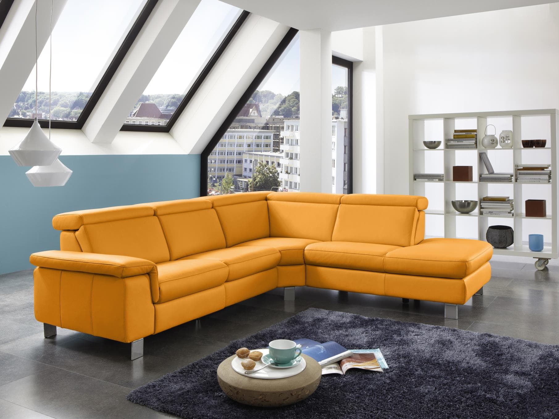 Ecksofa Pomezia V | Orange