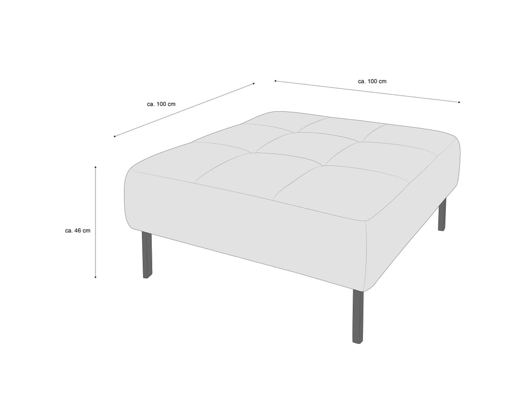 Polsterhocker Corina II | Grau