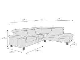 Ecksofa Pomezia V | Schwarz
