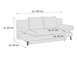 Schlafsofa River | Grau