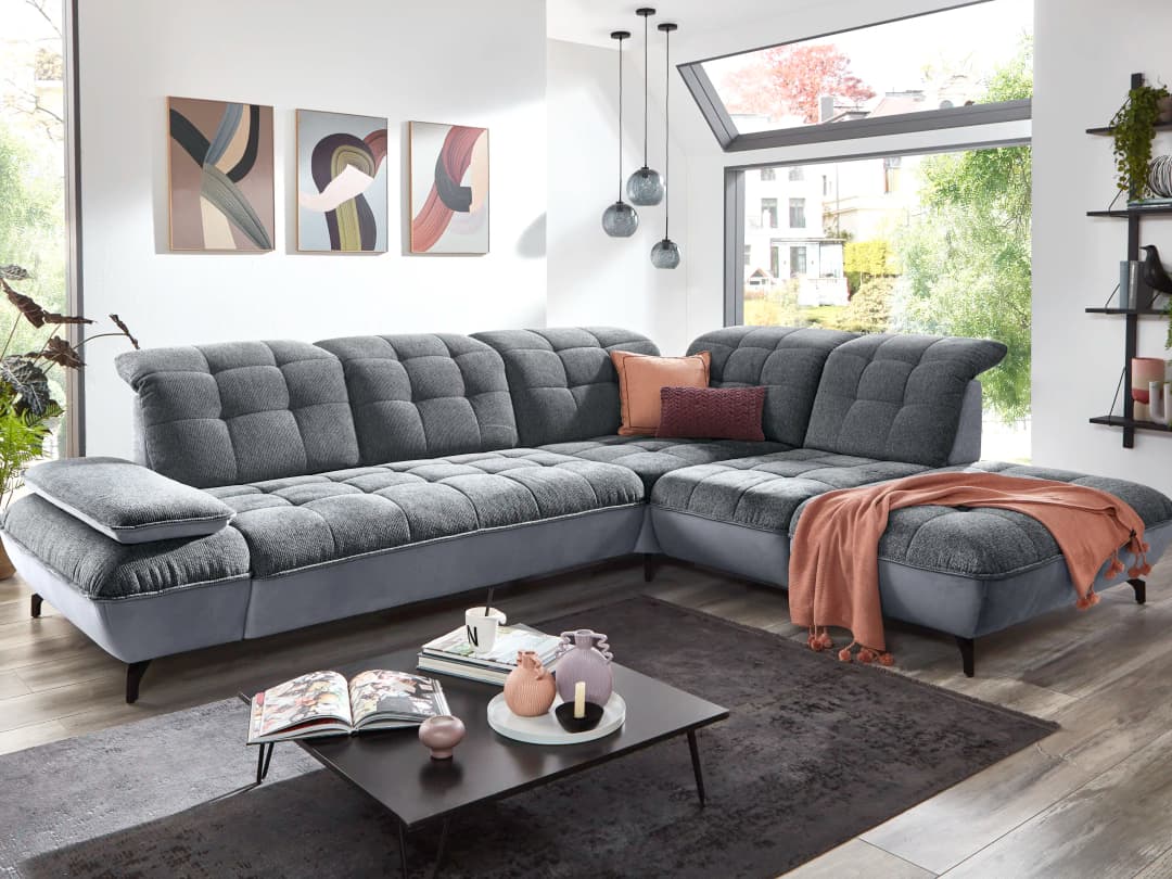 Ecksofa Piero | Blau